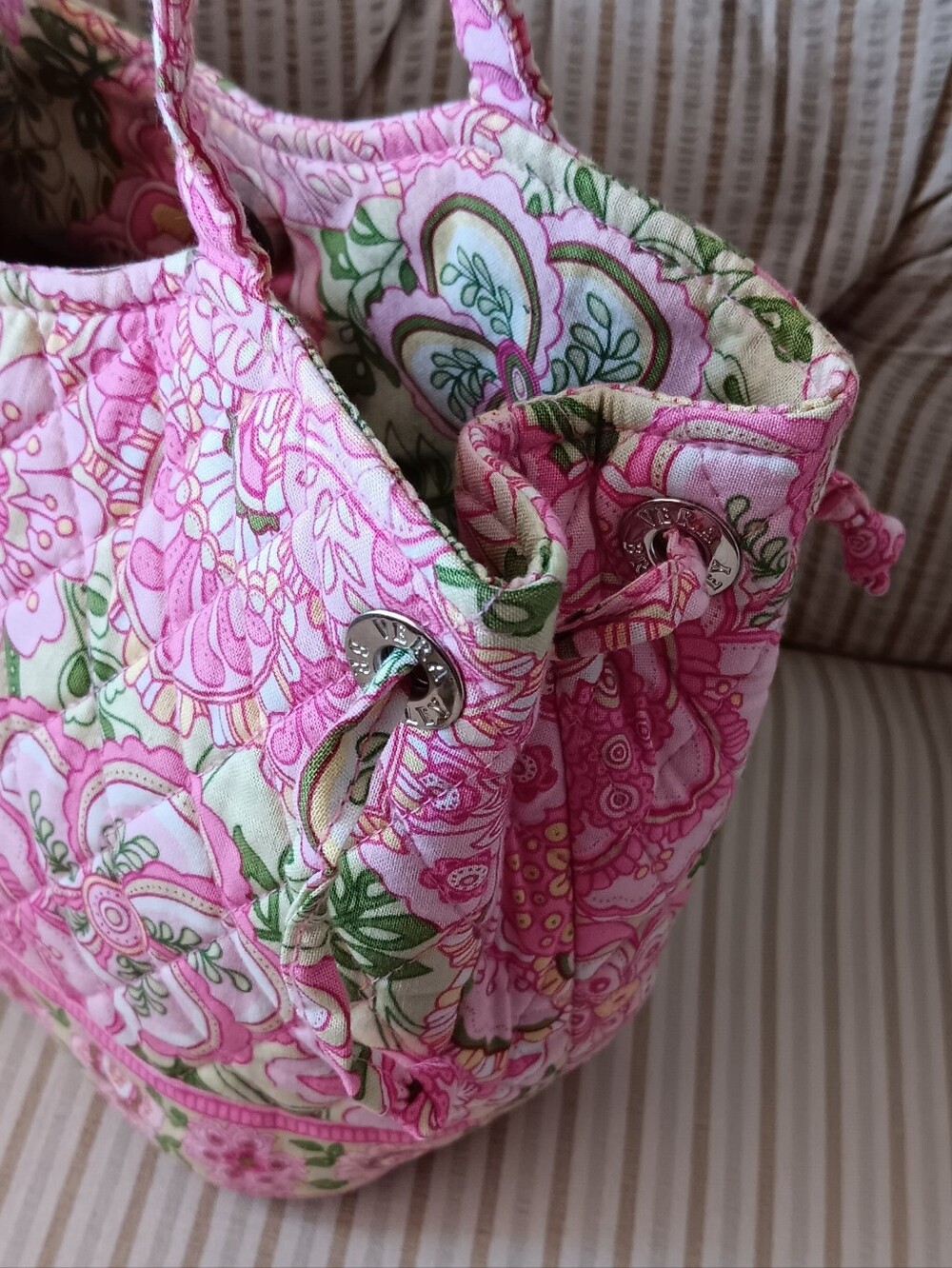 Vera Bradley Pink Floral Quilted Mini-Tote - Picture 4 of 7
